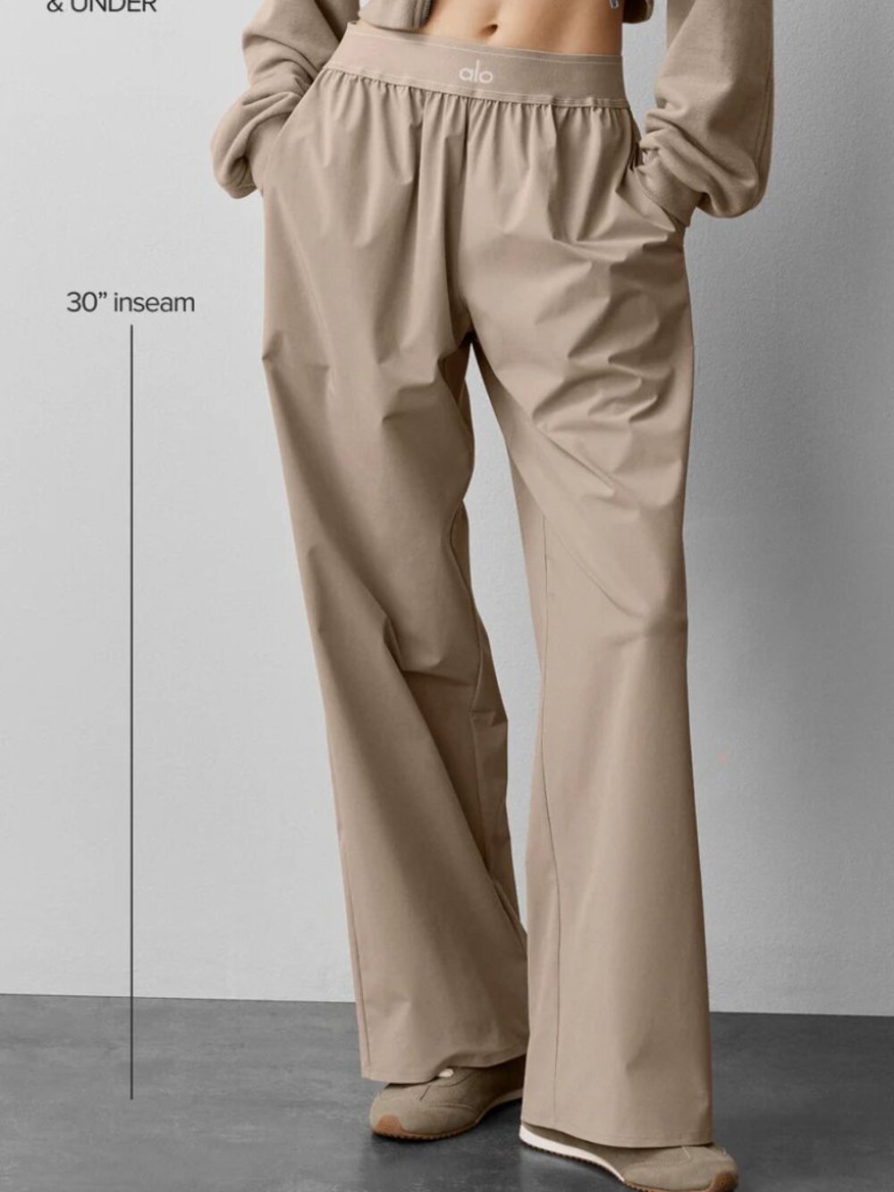 NWT🏵Alo Yoga Suit Up Trouser Gravel Color Regular 30-inch Inner Seam Length 🤍 - Picture 8 of 10